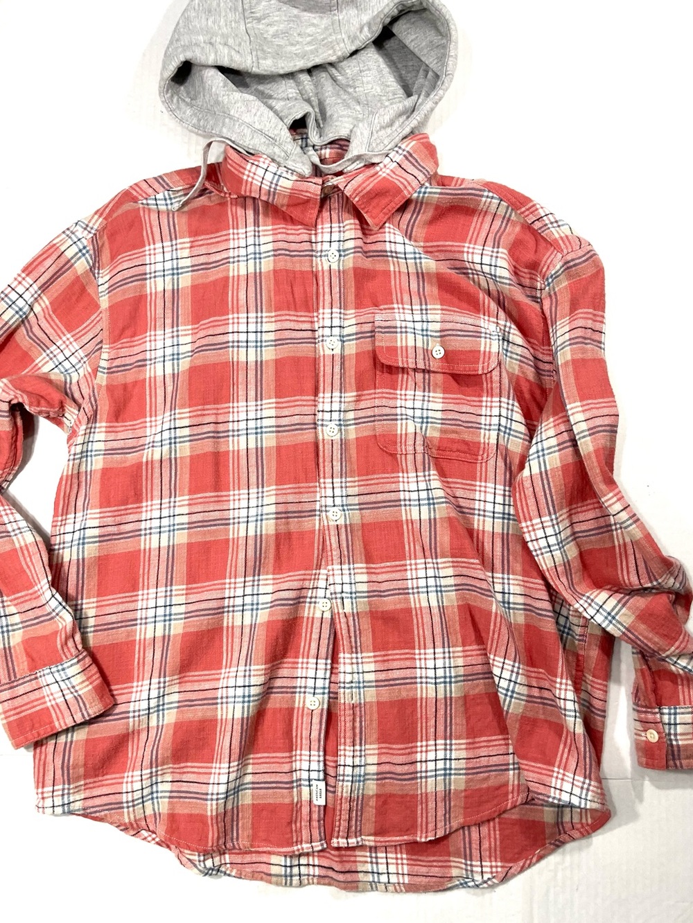 AMERICAN EAGLE MENS HOODED FLANNEL